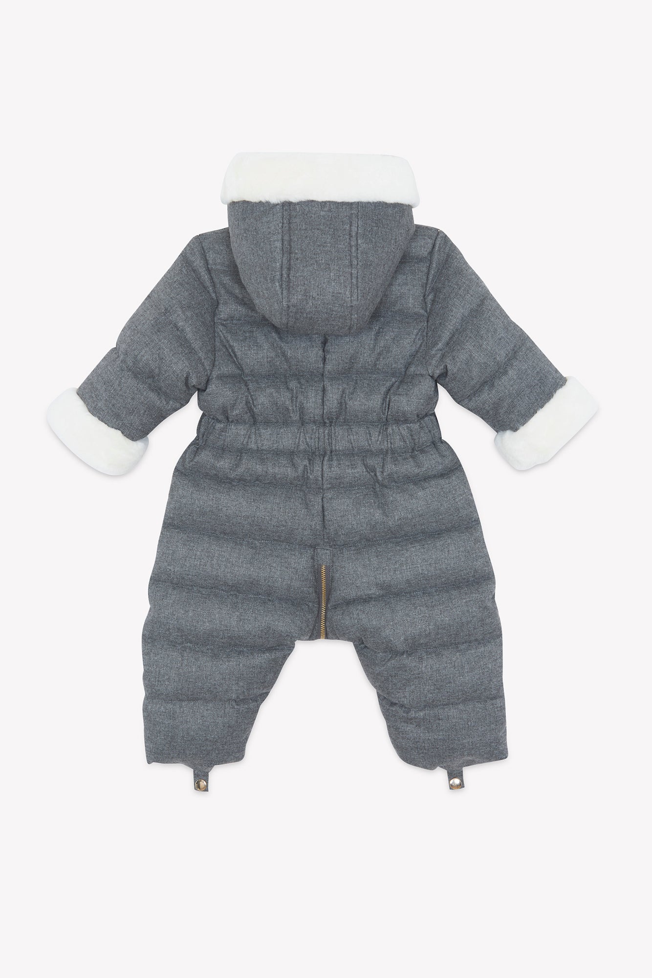Pilote - Gris chiné capuche imitation fourrure