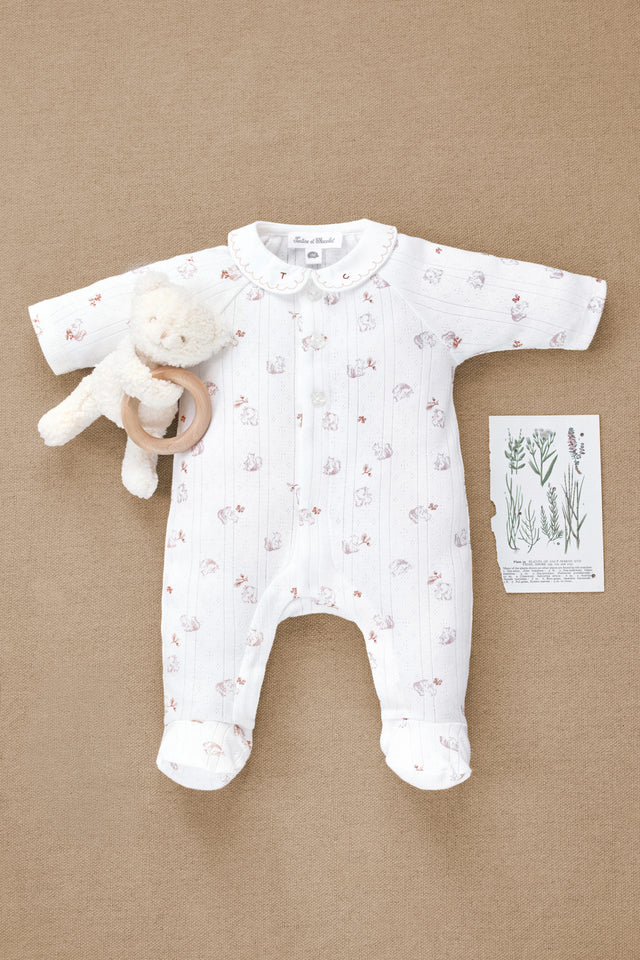 Pajamas - Ecru cotton squirrel pattern - Image principale