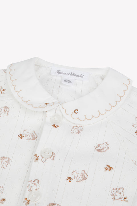 Pyjama - Ecru coton motif écureuil - Image principale