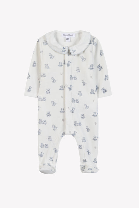 Pajamas - Ecru cotton teddy bear pattern - Image principale