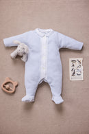 Pyjama - Bleu velours col pointu