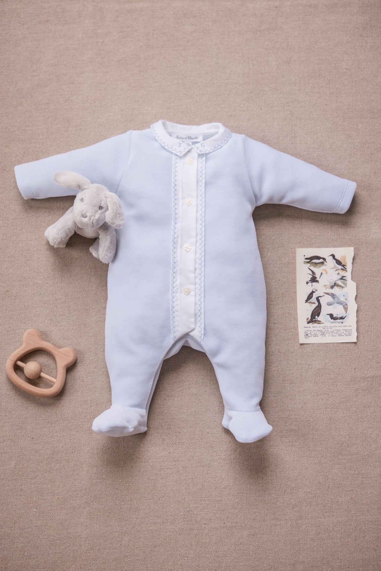 Pyjama - Bleu velours col pointu