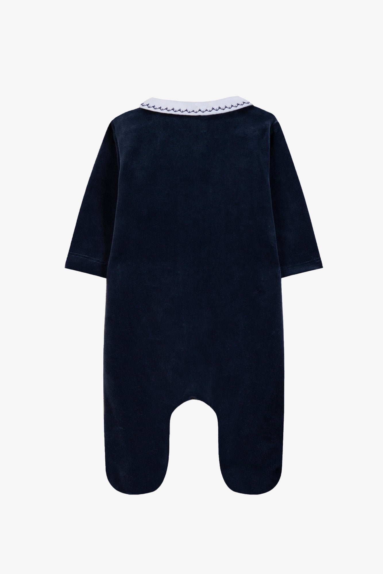 Pyjama - Ecru velours col pointu
