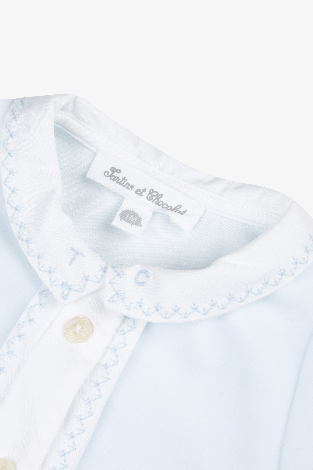 Pyjama - Ecru velours col pointu