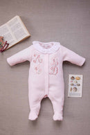 Pyjama - Rose pâle velours brodé