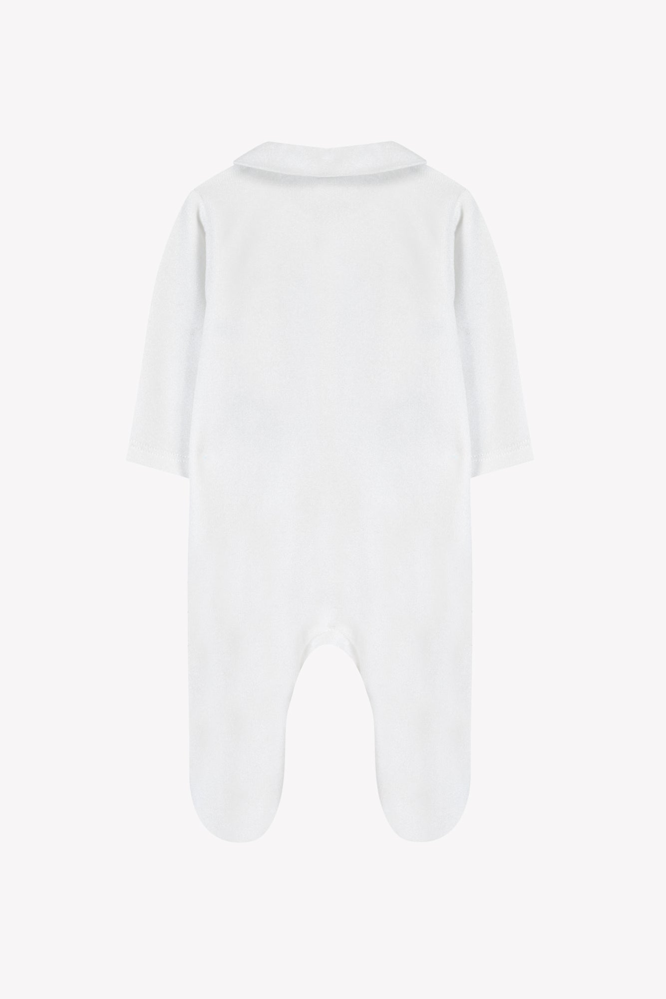 Pajamas - Ecru cotton Velvet Embroidered