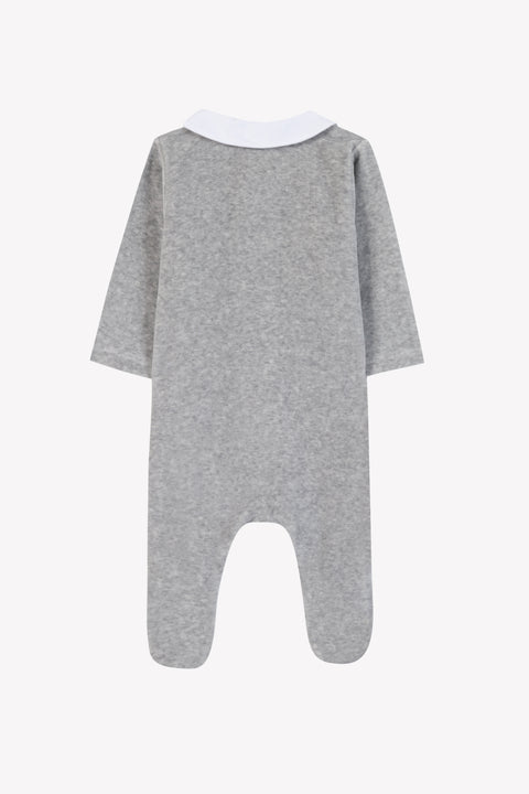 Pajamas - Grey heather Velvet Embroidered - Image principale