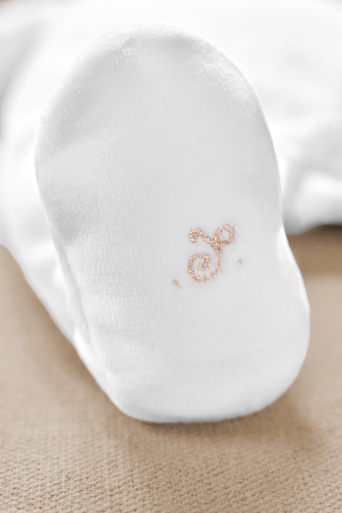 Pyjama - Ecru velours kraag met ruches - Image principale