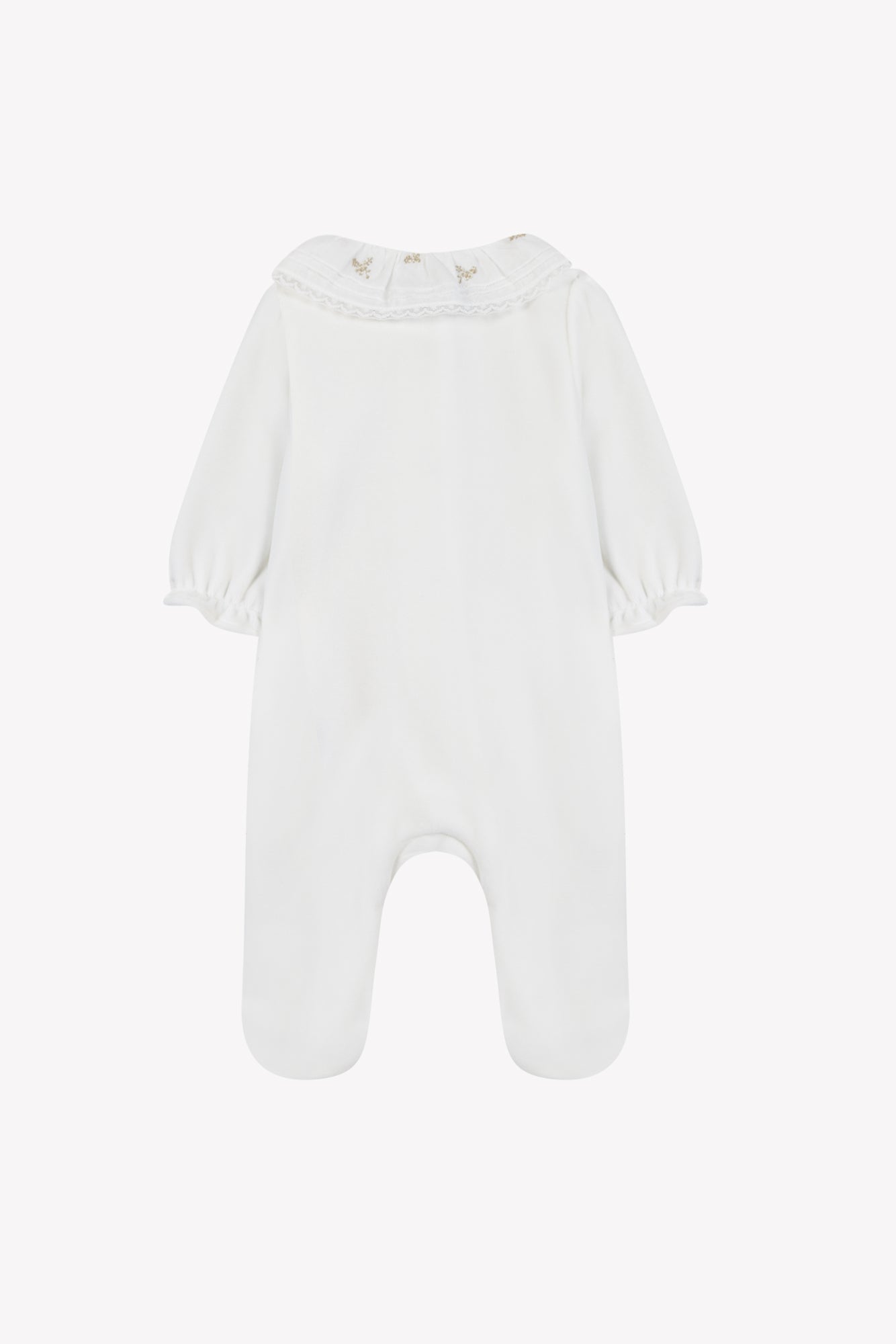 Pyjama - Ecru velours col volanté