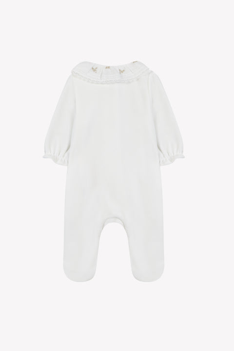 Pyjama - Ecru velours col volanté - Image principale