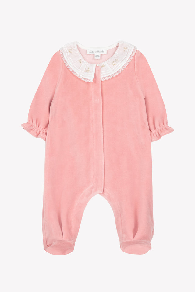 Pajamas - Peach Velvet Ruffled collar - Image principale