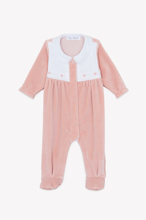 Pajamas - Peach cotton Peter pan collar Race fine - Image principale