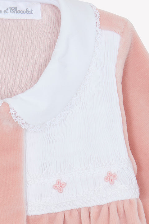 Pyjama - Pêche coton col Claudine dentelle fine - Image principale