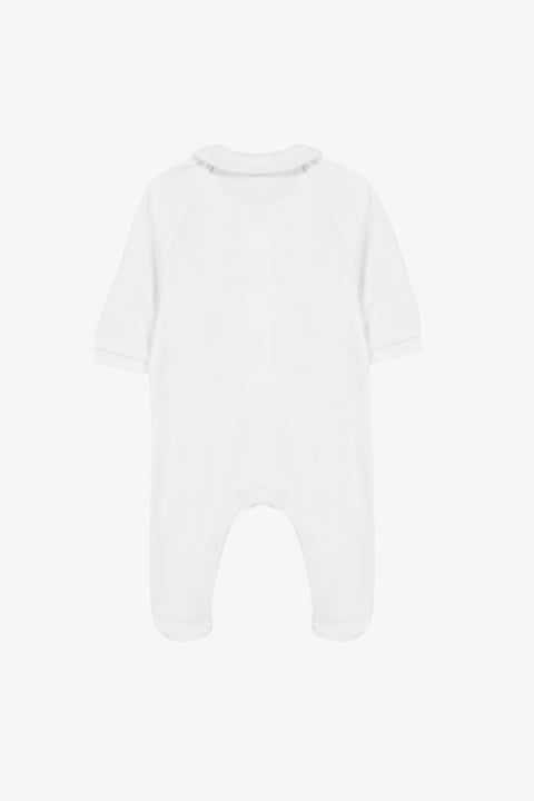 Pyjama - Blanc coton col Claudine animaux - Image principale