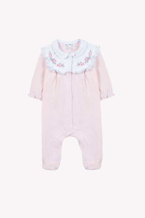 Pijama - Rosa pálido algodon Cuello Peter Pan flores - Image principale