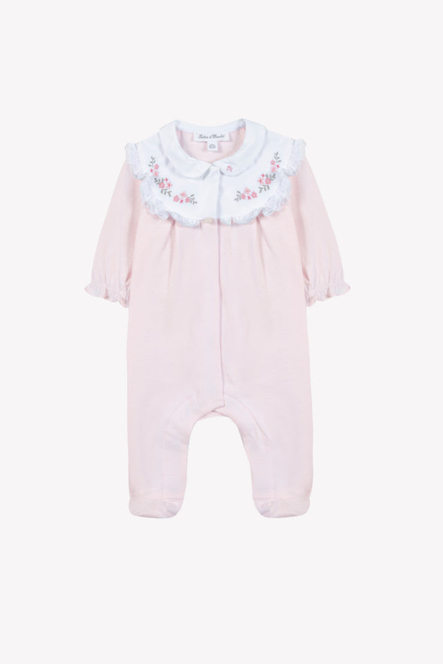 Pajamas - Pale pink cotton Peter pan collar flowers - Image principale