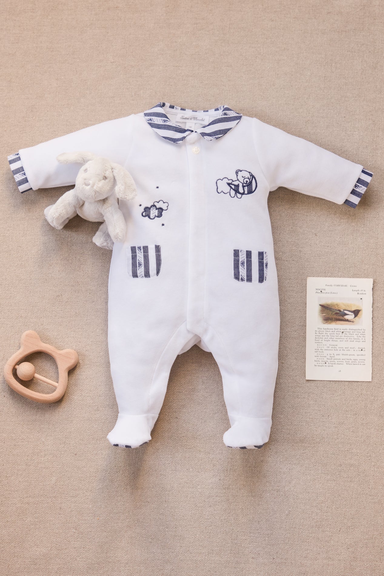 Pyjama - Marine velours rayures marine