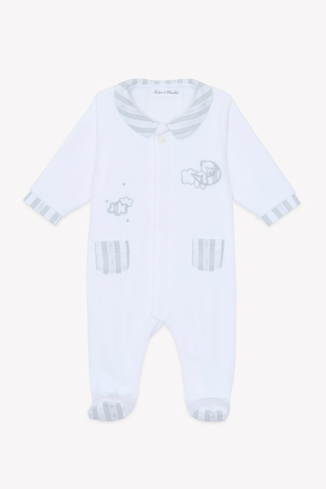 Pyjama - Gris chiné velours rayures grises - Image principale