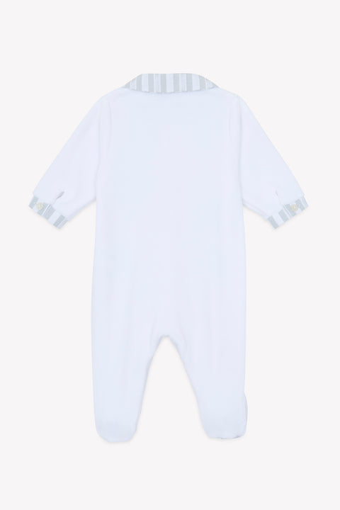 Pyjama - Gris chiné velours rayures grises - Image principale