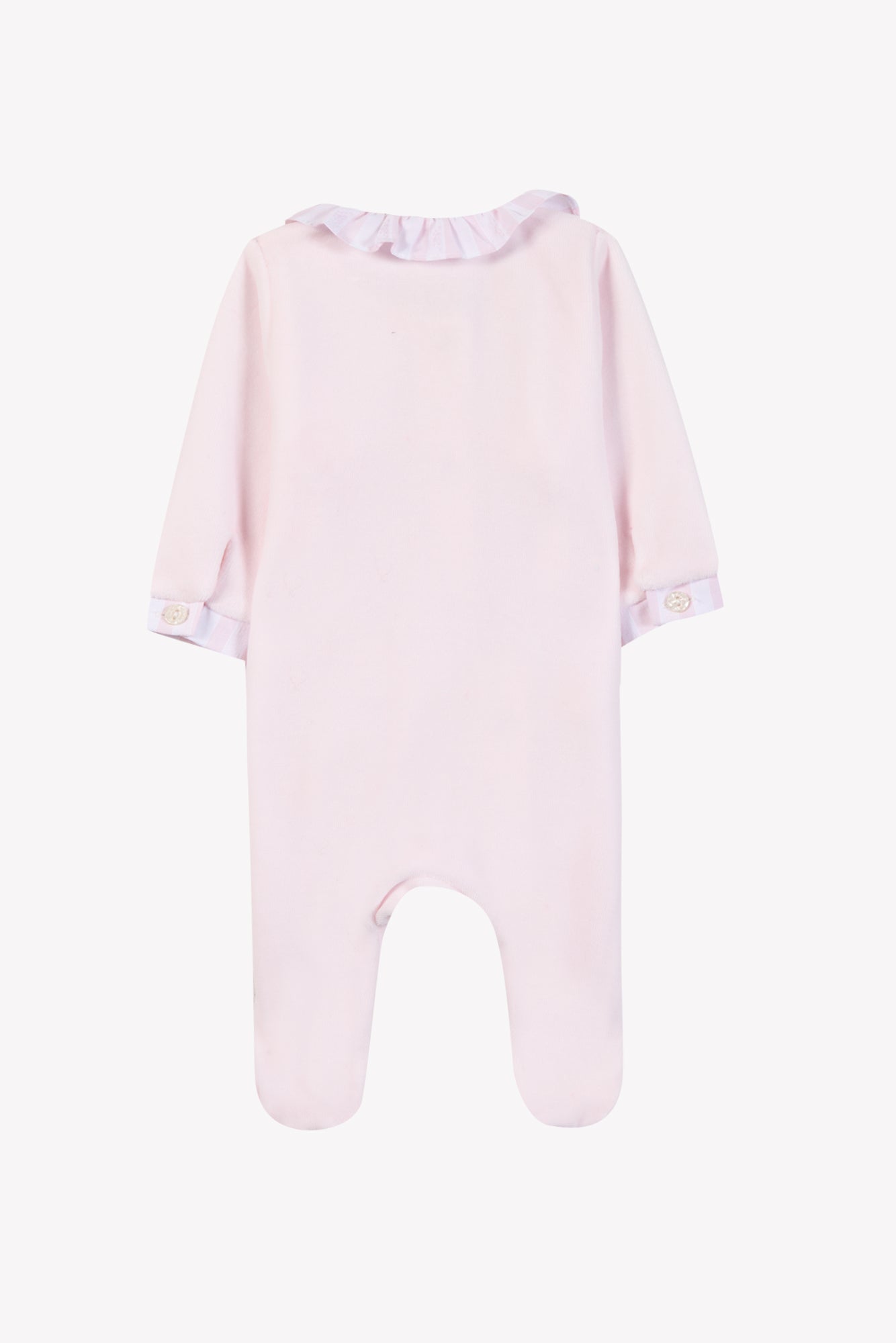 Pajamas - Pale pink Velvet Stripes roses