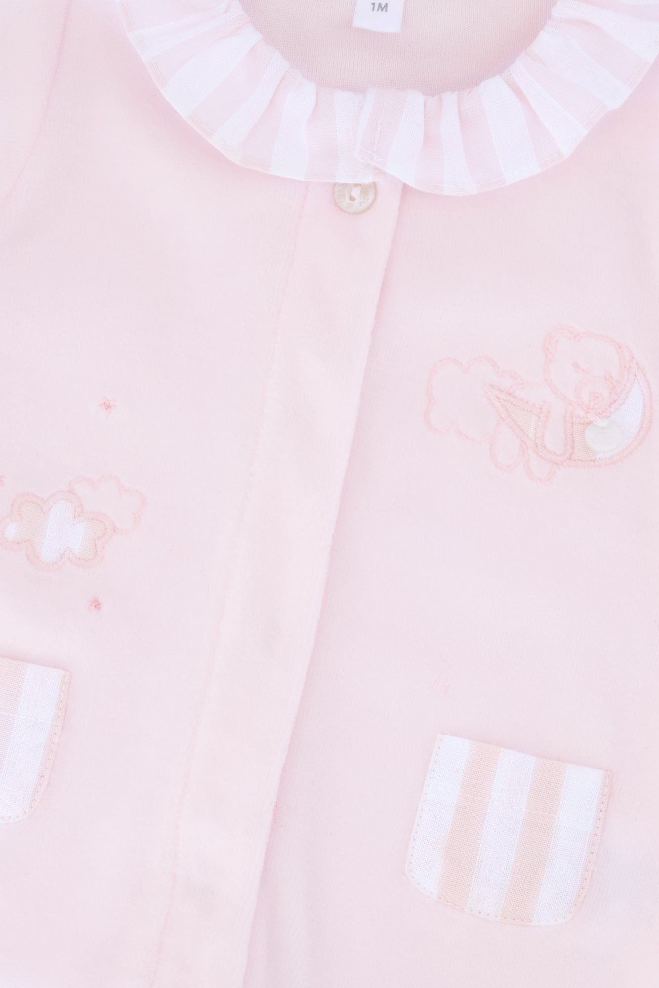 Pajamas - Pale pink Velvet Stripes roses