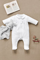 Pyjama - Blanc velours blanc brodé