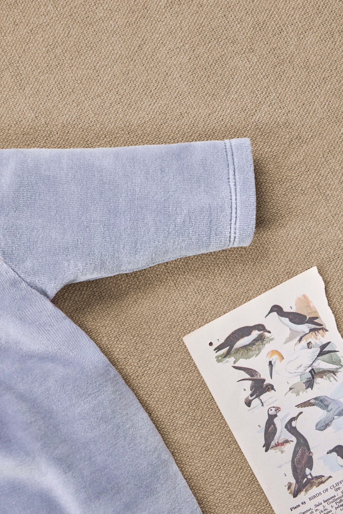 Pyjama - blauw stormachtig Velours, geborduurd