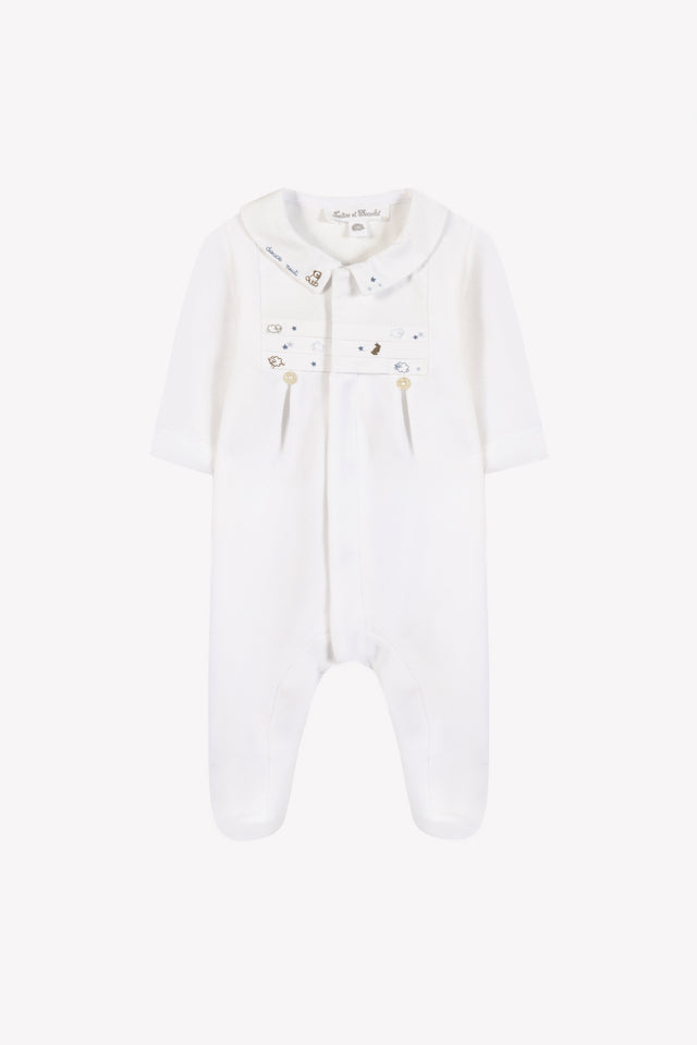 Pajamas - White Velvet White Embroidered - Image principale