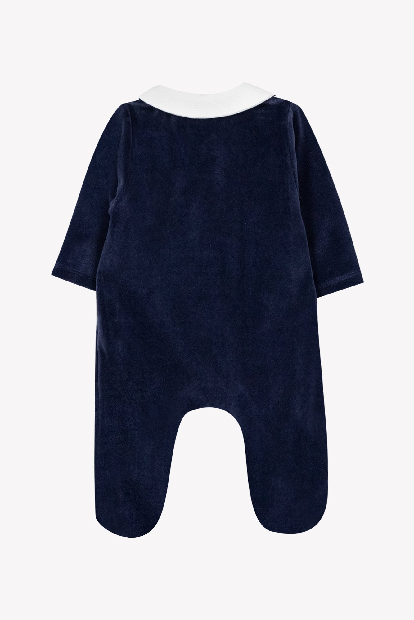 Pyjama - Marine velours col Claudine