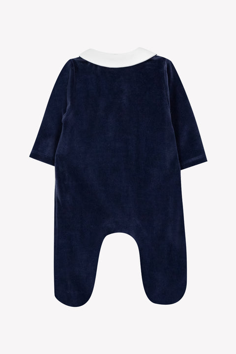 Pajamas - Navy Velvet Peter pan collar - Image principale