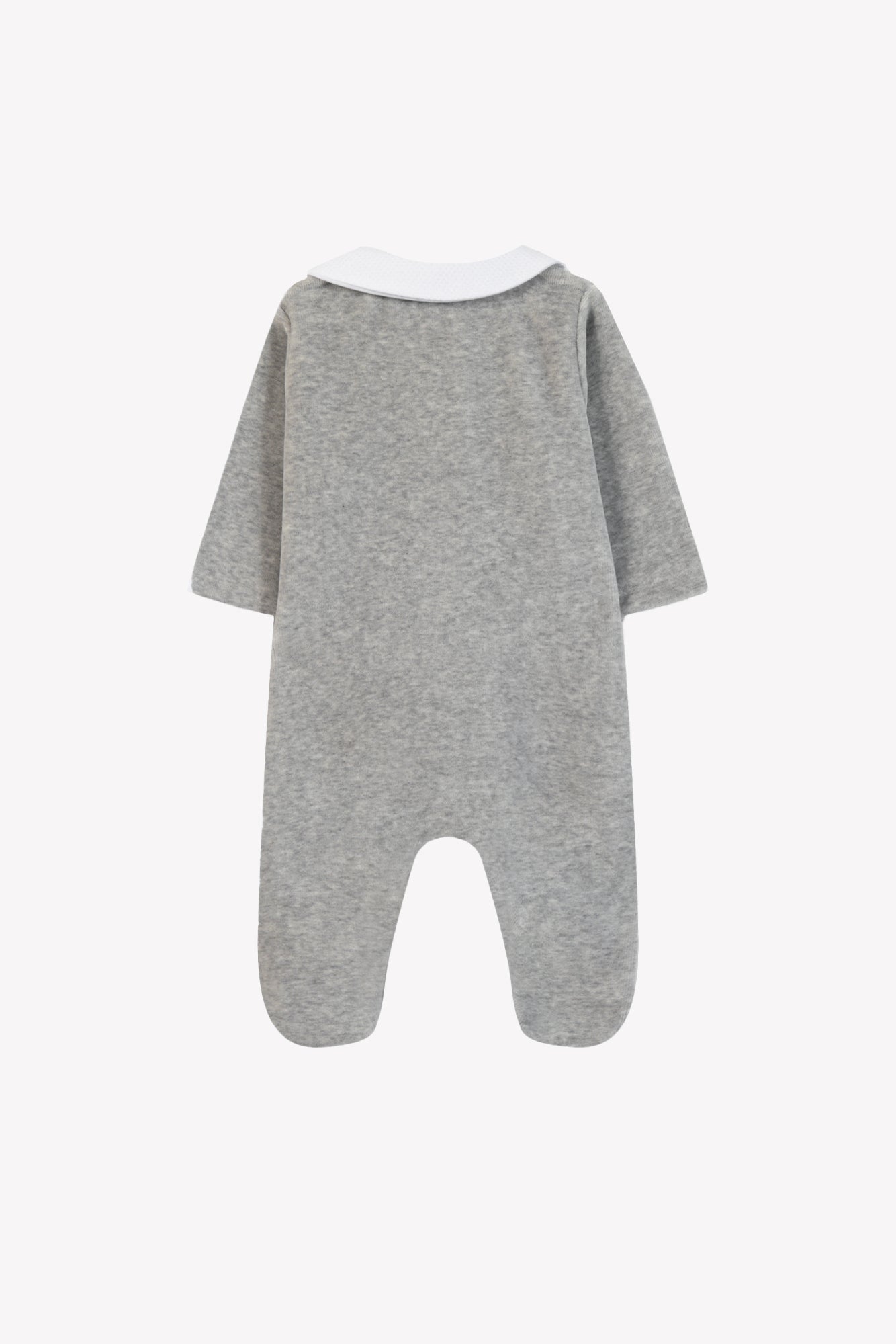 Pyjama - Gris clair velours col Claudine