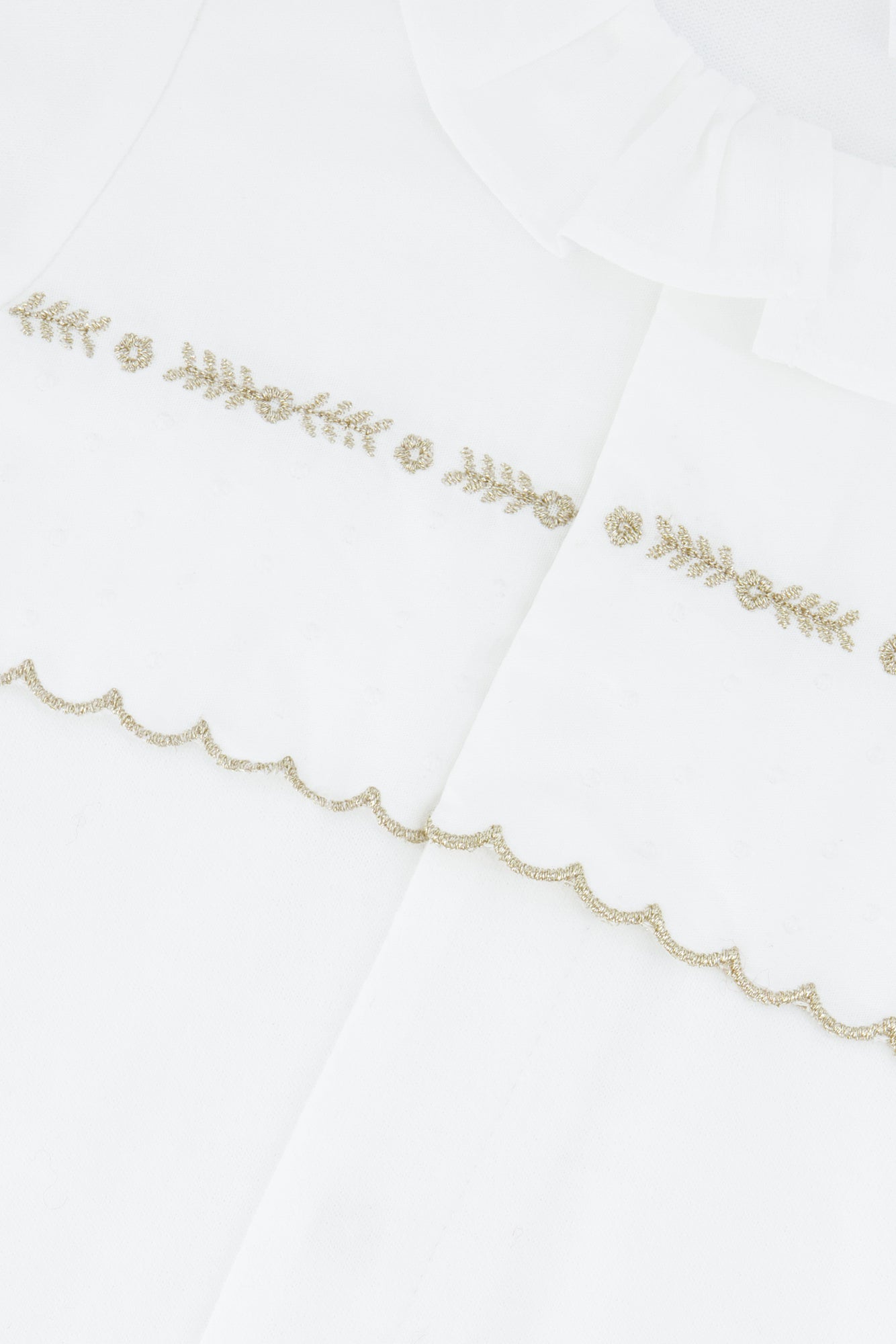 Pajamas - White cotton Scalloped