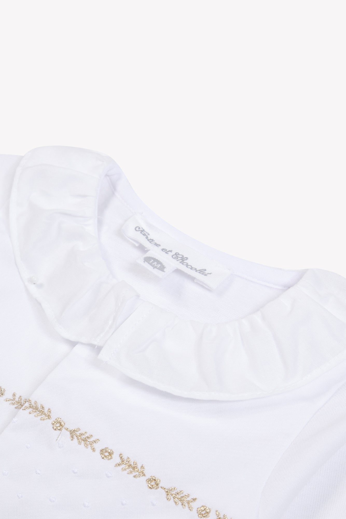 Pyjama - Blanc coton festonné