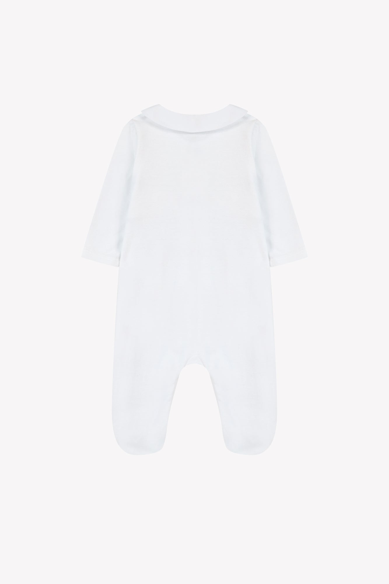 Pajamas - White cotton Pointed collar Embrodery