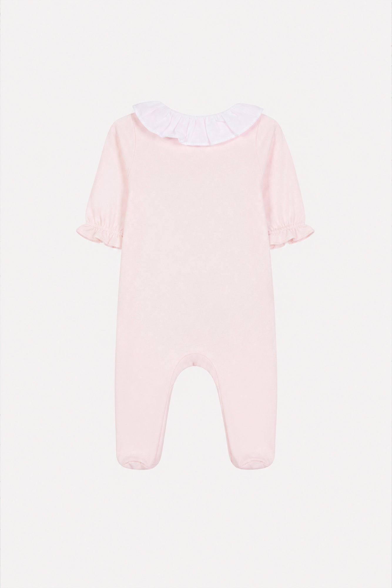 Pyjama - Rose pâle coton col Claudine froncé
