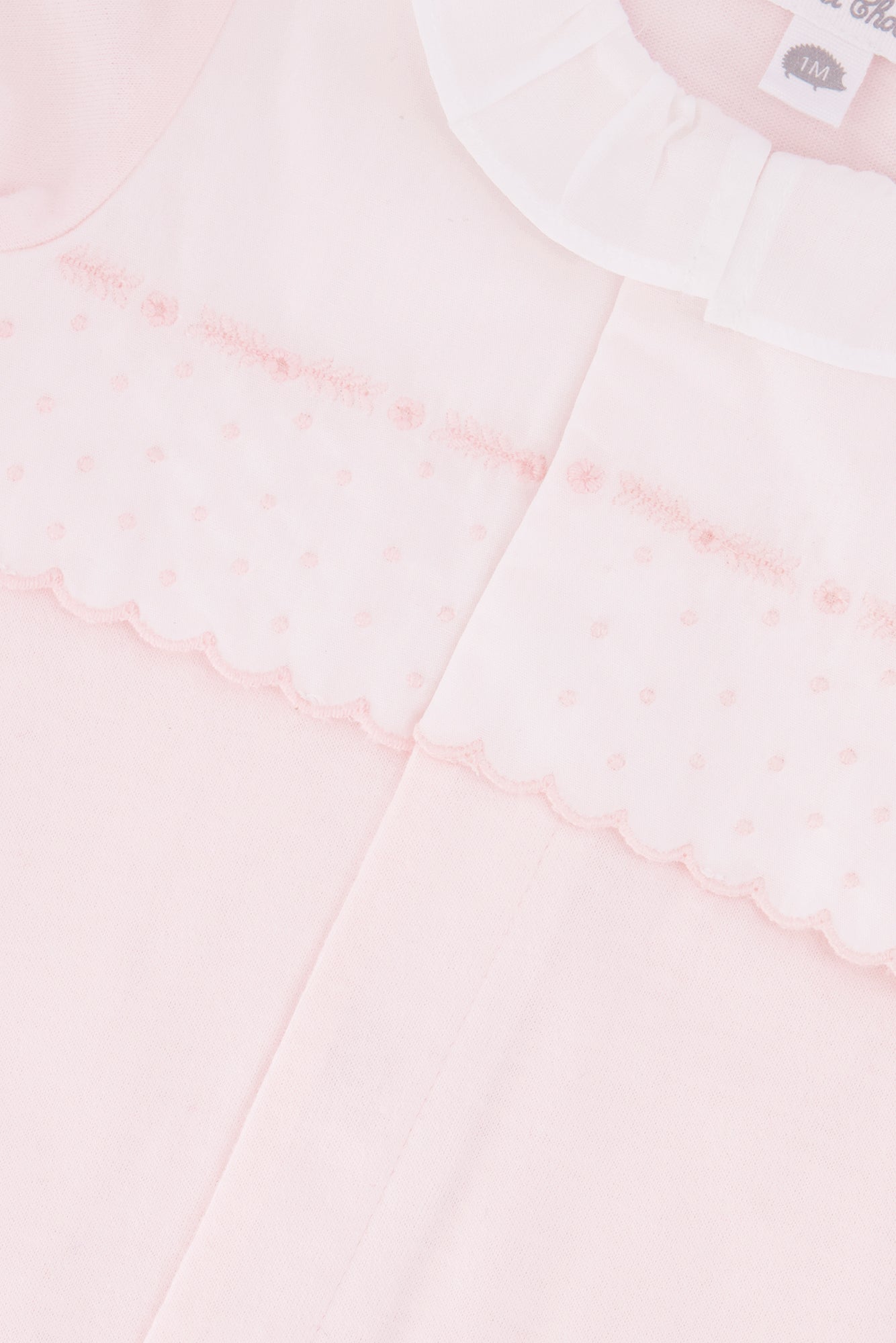 Pajamas - Pale pink cotton Peter pan collar gathered