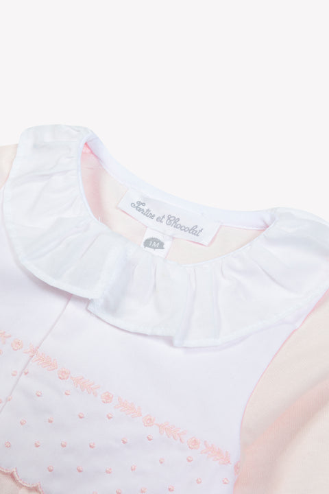 Pajamas - Pale pink cotton Peter pan collar gathered - Image principale
