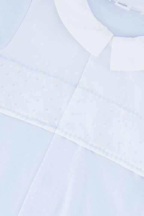 Pajamas - Sky blue cotton Pointed collar Embrodery - Image principale