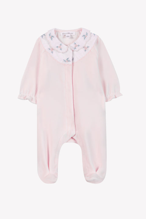Pijama - Rosa pálido Terciopelo Bordado - Image principale