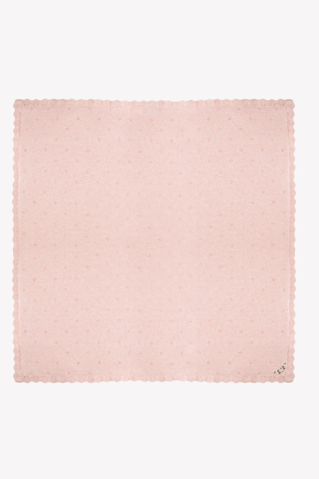 Plaid - Vieux rose coton cachemire ajouré - Image principale