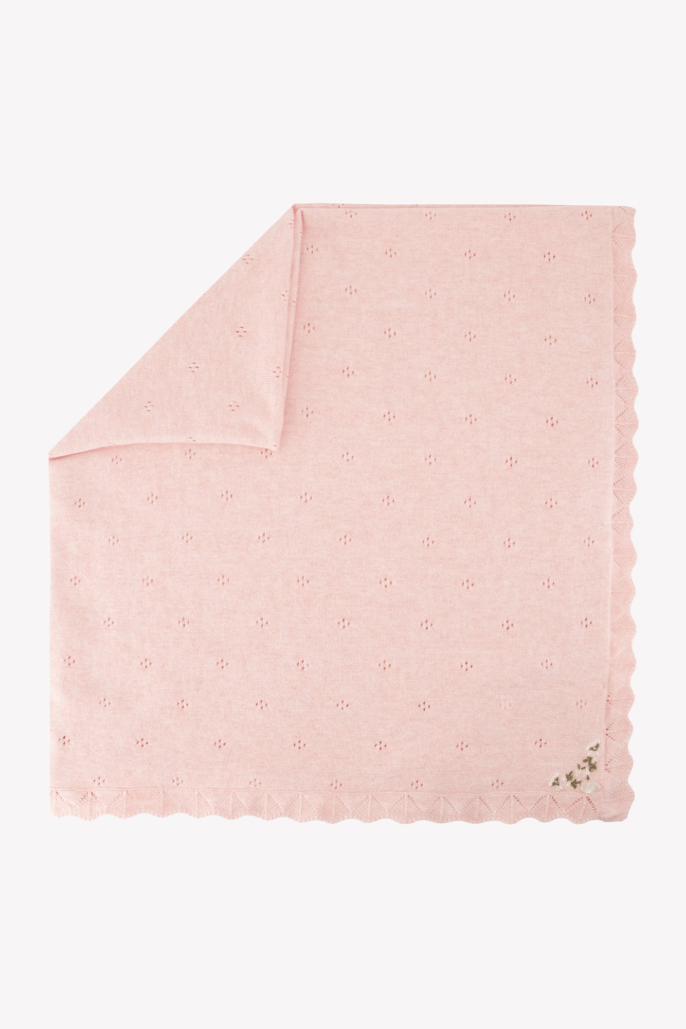 Plaid - Vieux rose coton cachemire ajouré