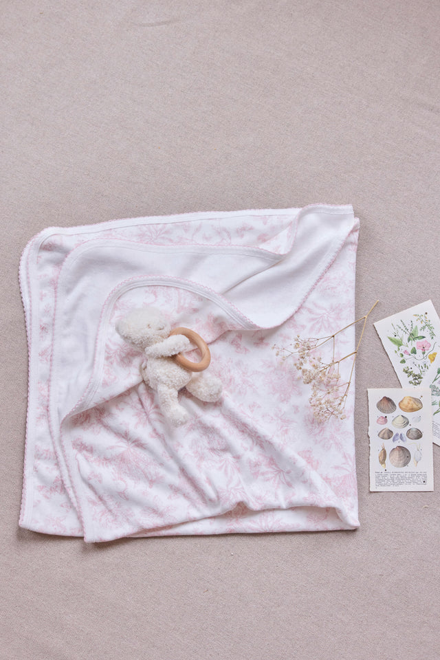 Blanket - Pink cotton inspiration toile de jouy - Image principale
