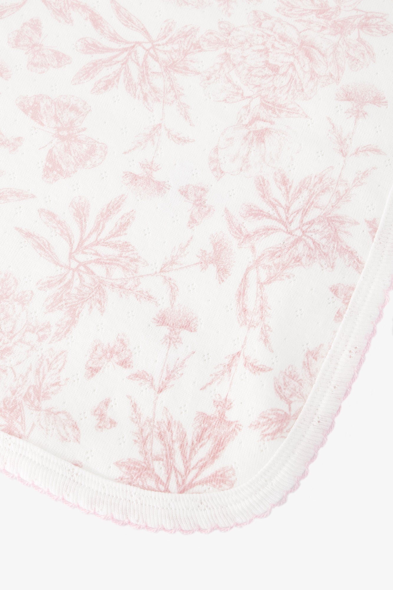 Plaid - Rose coton inspiration toile de jouy