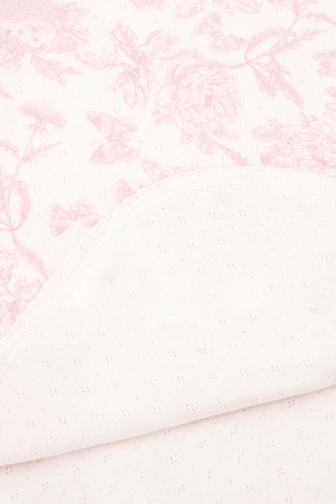 Blanket - Pink cotton inspiration toile de jouy - Image principale