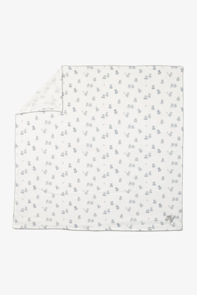 Lange - Ecru coton imprimé ourson - Image principale