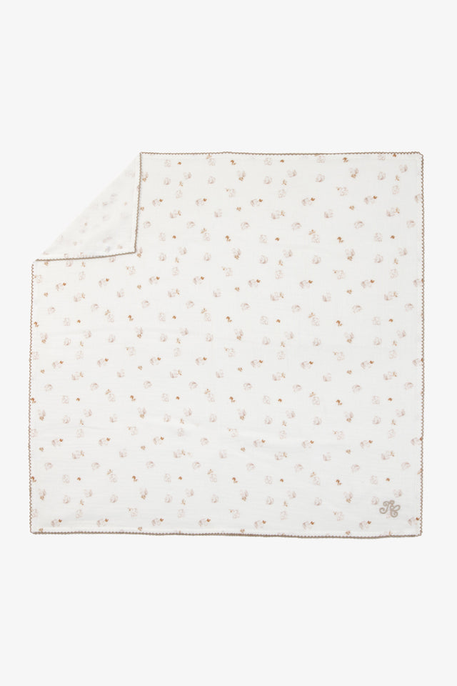 Lange - Beige clair coton imprimé écureuil - Image principale