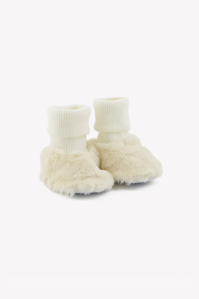 Chaussures - Ecru coton imitation fourrure - Image principale