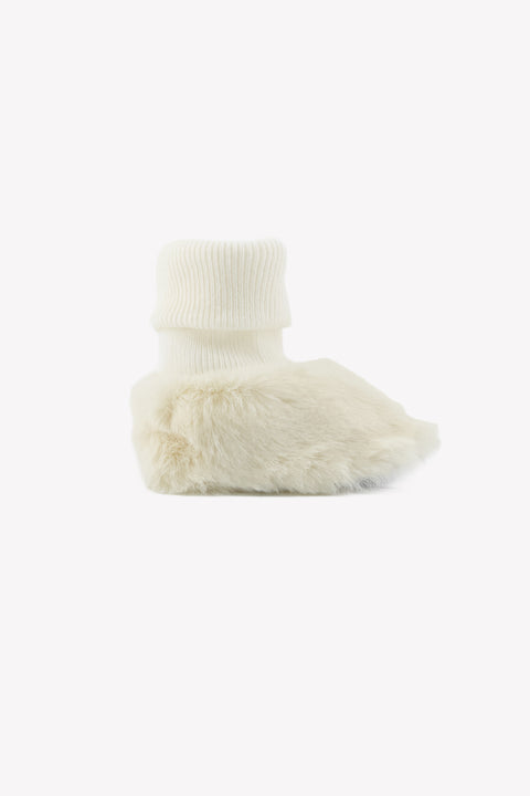 Chaussures - Ecru coton imitation fourrure - Image principale