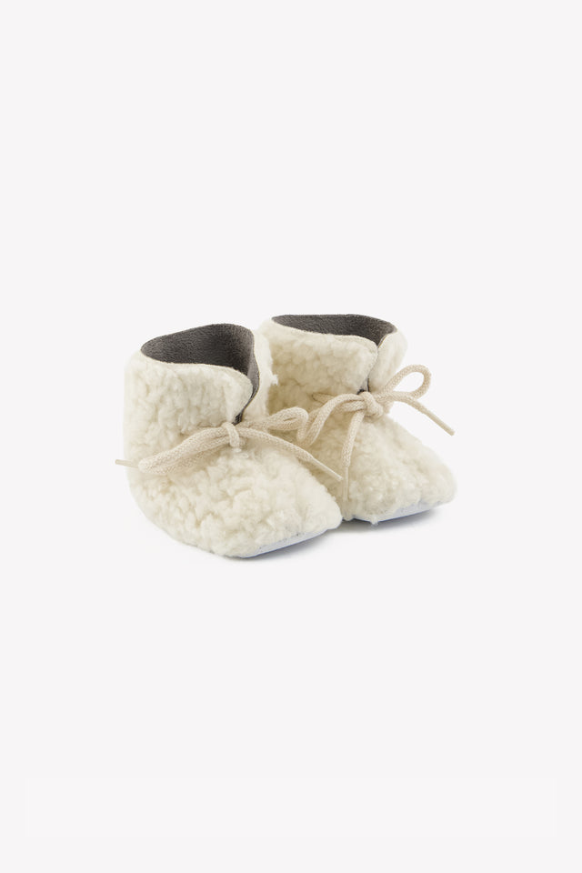 Chaussures - Ecru coton imitation fourrure bouclée - Image principale