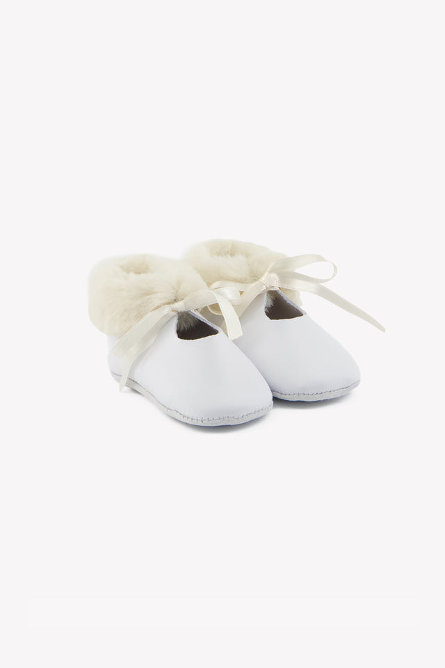 Chaussures - Ecru cuir imitation fourrure - Image principale